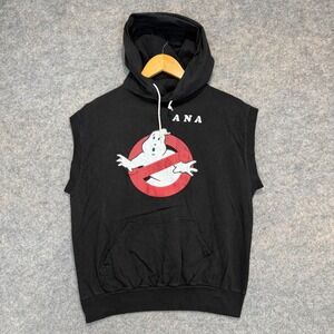 Vintage Ghostbusters Sleeveless Hoodie Womens Large Movie Promo 80s USA Single